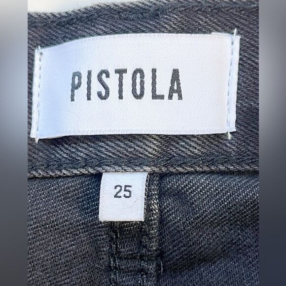 Pistola jeans Keaton High rise slim straight Black Distressed ripped knees 25 - Picture 7 of 8